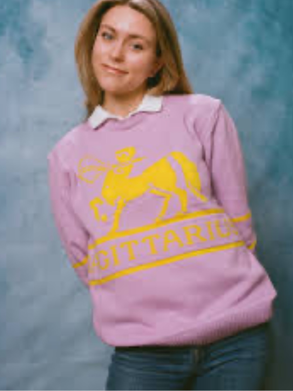 Gyles & George Sagittarius Purple Yellow Sweater small